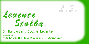 levente stolba business card